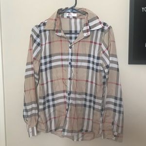 *SALE* Beige Black and Red Plaid Button Up Shirt